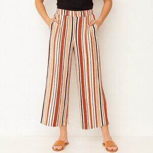 Love Tree Striped Wide-Leg Pants | Size M | Boho Pull-On Crop Fit | Soft & Comfy